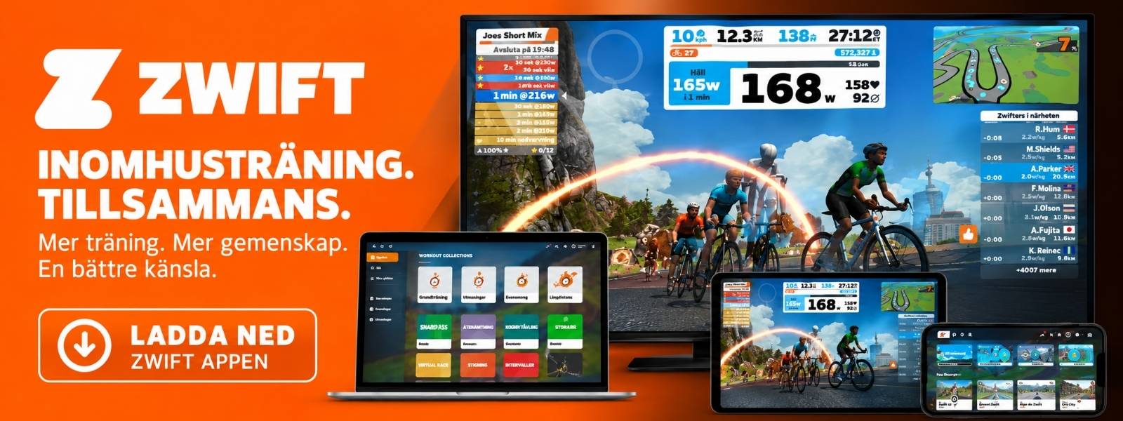 Ladda ner Zwift till mobil, surfplatta eller dator